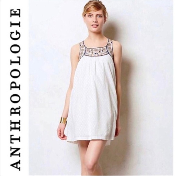 ANTHRO Lilka Embroidered Shift Dress Pockets Size S - Picture 1 of 11